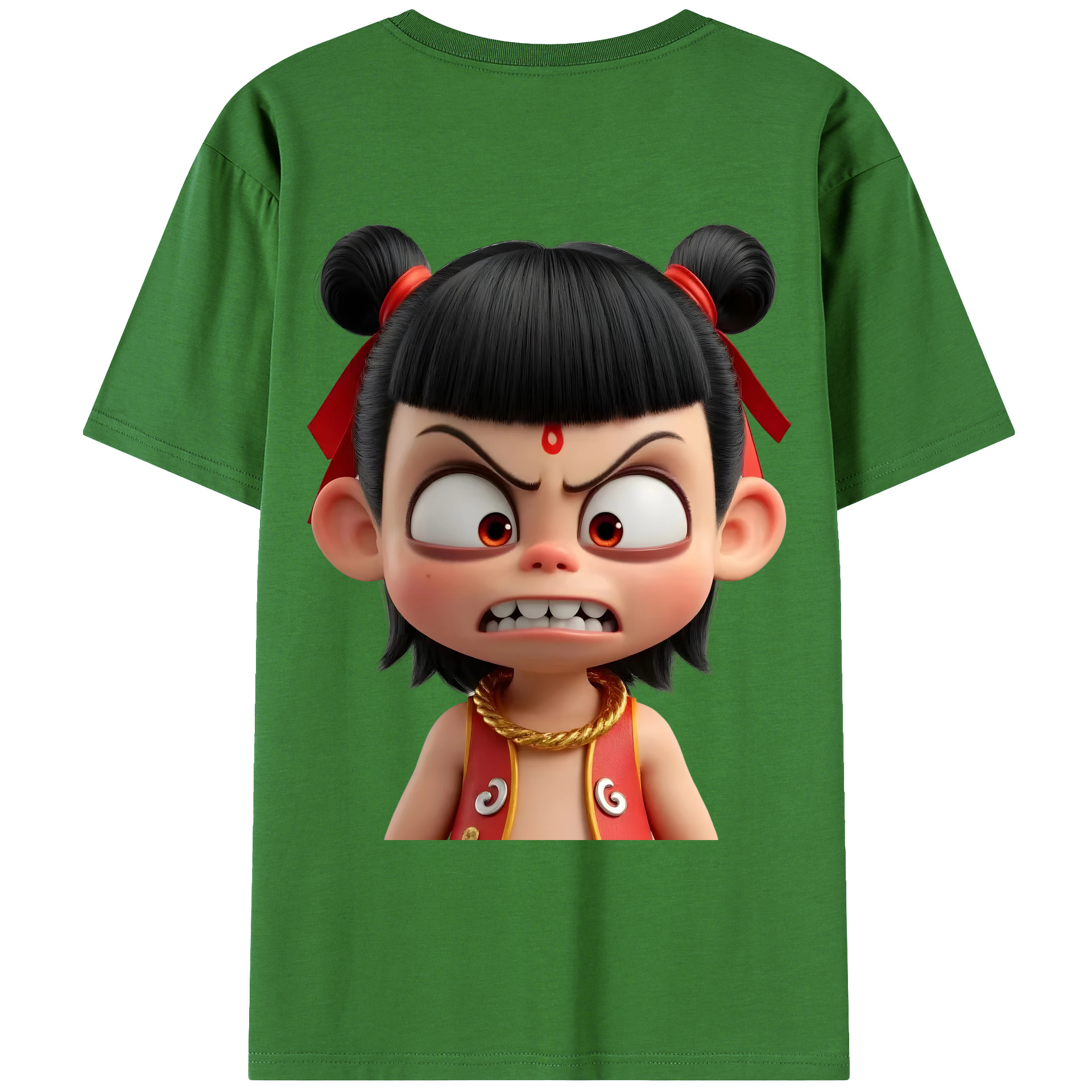 （画像用） Ne Zha 2 ナタ 魔童の大暴れ レディース半袖Tシャツ(バックプリント)